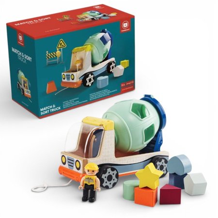 شاحنة مطابقة الأشكال للأطفال – لعبة تعليم الأشكال والسحب