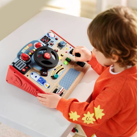 لوحة قيادة الأطفال التفاعلية 16 في 1 – لوحة رجال الإطفاء مونتيسوري للقيادة